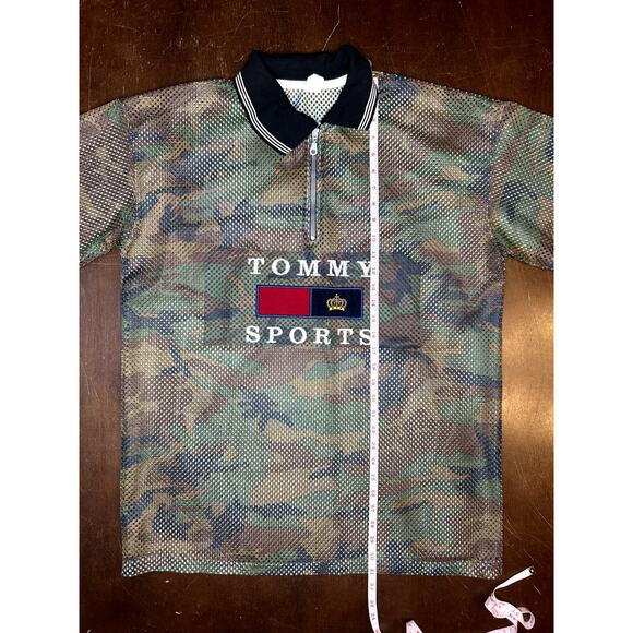 VTG 90s Tommy Hilfiger Camo Mesh Shirt and Shorts Set Size L - Picture 6 of 16